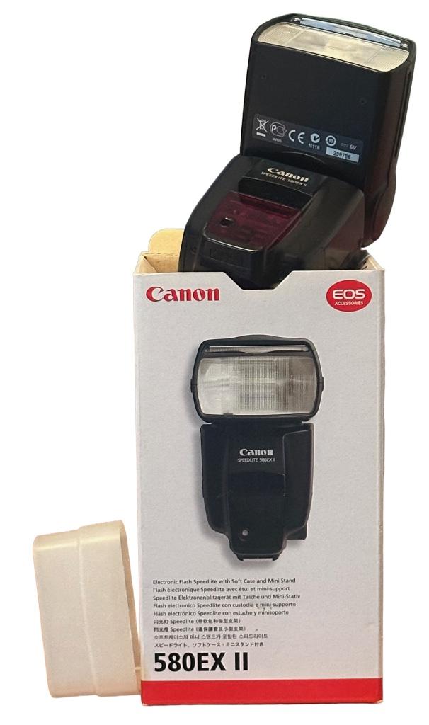Canon flitser 580 II, Audio, Tv en Foto, Fotografie | Flitsers, Ophalen, Gebruikt, Canon, Kantelbaar