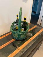 Retro Riet Flessenmand, Huis en Inrichting, Woonaccessoires | Schalen en Manden, Ophalen, Gebruikt, Mand, Riet