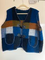 Vintage wollen vest met toggle sluiting, Ophalen of Verzenden, Zo goed als nieuw, Maat 38/40 (M), Blauw