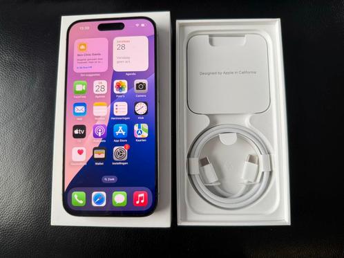 iPhone 15 Pro 256gb Natural Titanium Compleet in Doos, Telecommunicatie, Mobiele telefoons | Apple iPhone, Zo goed als nieuw, 256 GB