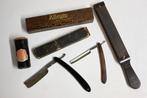 vintage scheerset klepmes slijper bakelieten scheer stick, Verzamelen, Ophalen of Verzenden, Gebruikt