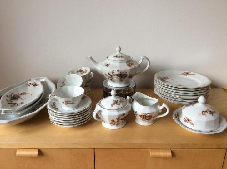 Compleet ontbijt/lunch Jamin servies , P. Regout, 30-er jr, Antiek en Kunst, Antiek | Servies compleet, Ophalen