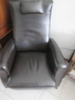 2 fauteuils donkerbruin  gratis afhalen, Ophalen, Gebruikt, 75 tot 100 cm, Kunststof