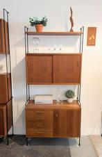 Modulaire vintage midcentury kast wandmeubel, Ophalen of Verzenden, Zo goed als nieuw, 25 tot 50 cm, Minder dan 100 cm