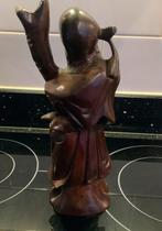 Chinees houten beeld van wijze man - 25 cm, Antiek en Kunst, Ophalen of Verzenden