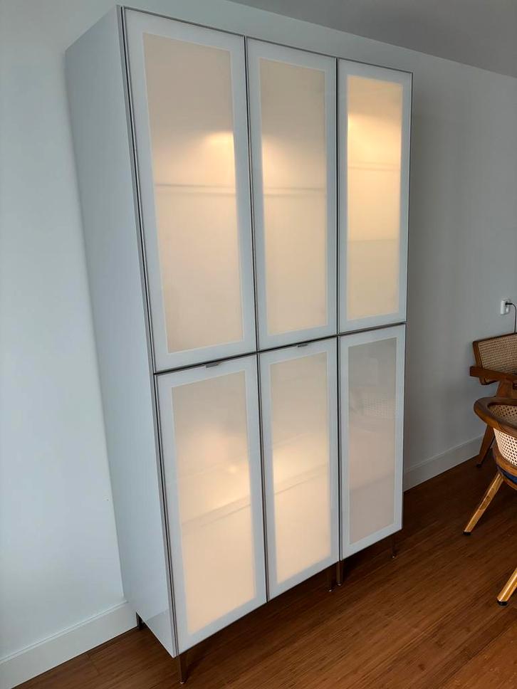 Ikea metod keukenkasten lichtgrijs/wit/glas, Huis en Inrichting, Keuken | Keukenelementen, Gebruikt, 200 cm of meer, 100 tot 150 cm