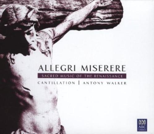 NIEUW Allegri: Miserere / Cantillation (ABC), Cd's en Dvd's, Cd's | Klassiek, Vocaal, Middeleeuwen en Renaissance, Met libretto