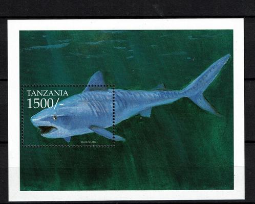 tanzania 1999 pf blok haaien vissen zeeleven sharks, Postzegels en Munten, Postzegels | Thematische zegels, Postfris, Dier of Natuur