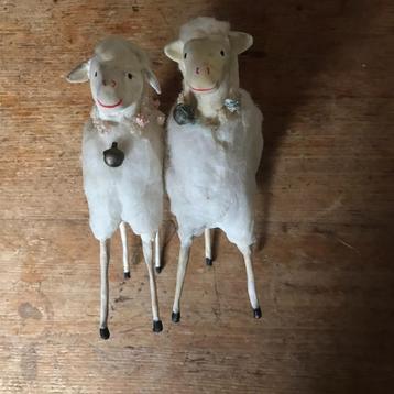 Kerst vintage watten schaapjes groot beschikbaar voor biedingen