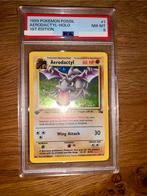 Aerodactyl 1st edition PSA8, Ophalen of Verzenden, Zo goed als nieuw, Losse kaart, Foil