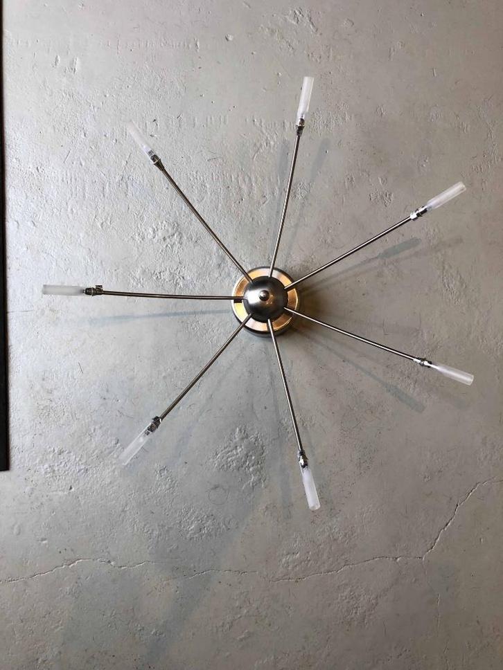 Design plafondlamp incl. trafo en lampjes, Huis en Inrichting, Lampen | Plafondlampen, Zo goed als nieuw, Glas, Metaal, Ophalen of Verzenden