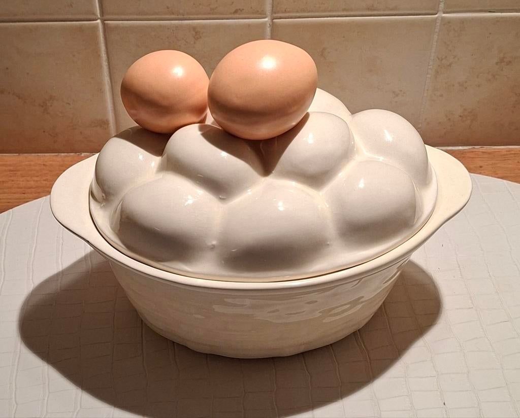 Eierschaal met deksel vintage, Ophalen of Verzenden, Zo goed als nieuw