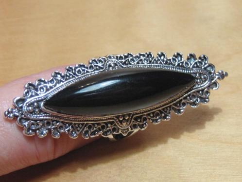 rin. prachtige zilverkleurige ring 'ONYX' (18mm), Sieraden, Tassen en Uiterlijk, Ringen, Nieuw, Dame of Heer, 17 tot 18, Zilver