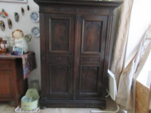 ANTIEKE 2 DEURS KAST, Huis en Inrichting, Kasten | Buffetkasten, Gebruikt, 150 tot 200 cm, 100 tot 150 cm, 25 tot 50 cm, Met deur(en)