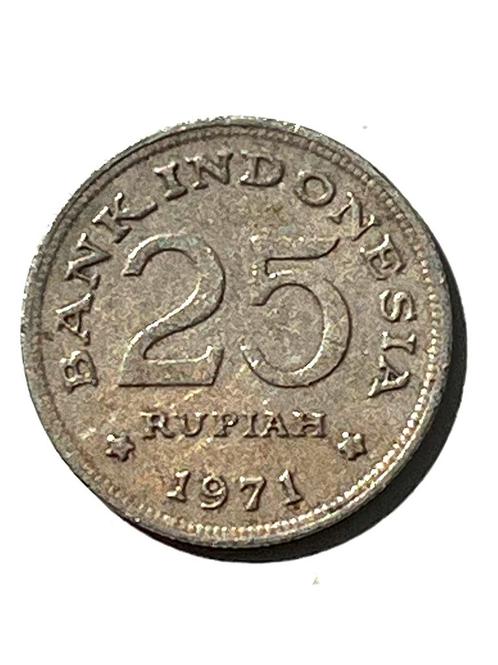 Indonesische 25 Rupiah uit het jaar 1971 🇮🇩, Postzegels en Munten, Munten | Azië, Zuidoost-Azië, Ophalen of Verzenden