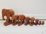 Houten vintage beelden olifanten, Antiek en Kunst, Kunst | Beelden en Houtsnijwerken, Ophalen of Verzenden
