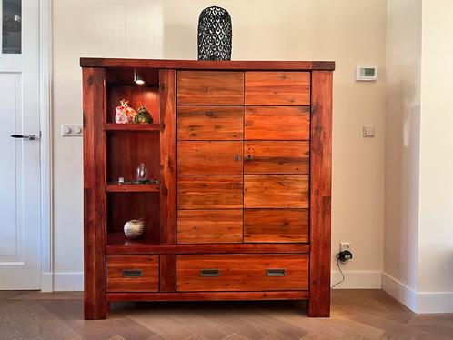 Acacia kamerkast mahoni met verlichting, Antiek en Kunst, Antiek | Meubels | Kasten, Ophalen