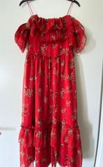Zara rode jurk met print maat XS, Zara, Maat 34 (XS) of kleiner, Ophalen of Verzenden, Onder de knie