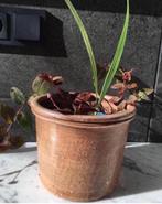Vintage luxe bloempot 19cm inclusief de zalingen PalmSpaanse, Tuin en Terras, Rond, Binnen, Ophalen of Verzenden, Zo goed als nieuw