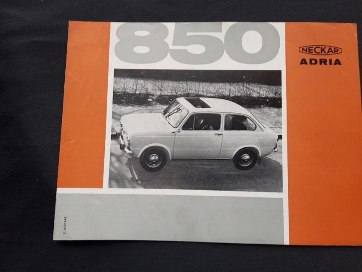 folder Neckar Adria 850 Nederlands 1966 ( NSU Fiat ), Boeken, Auto's | Folders en Tijdschriften, Zo goed als nieuw, Overige merken