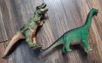 Rubberen speelgoed dino's, T-rex en langnek dinosaurus, Verzenden, Zo goed als nieuw