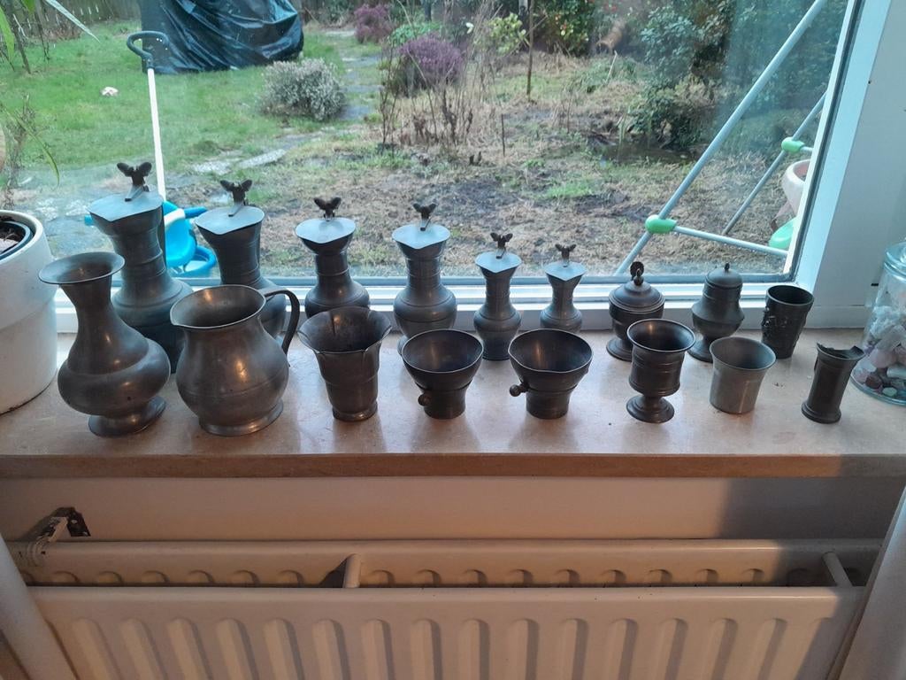 Antieke tinnen voorwerpen, Antiek en Kunst, Ophalen of Verzenden