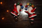 kerstmanklokjes ornamenten 2x, Diversen, Kerst, Zo goed als nieuw, Ophalen