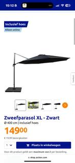 Zweefparasol XL 4m zwart NIEUW IN DOOS, Tuin en Terras, Parasols, Ophalen of Verzenden, Nieuw, Zweefparasol