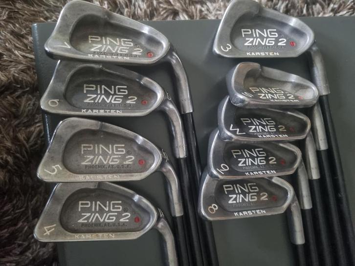Ping Zing Red Dot 2 Karsten "steel" ijzers 3-W,S, uitmuntend, Sport en Fitness, Golf, Gebruikt, Set, Ping, Ophalen of Verzenden