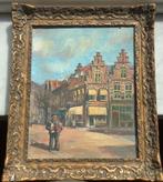 Haarlem, schilderij, stadsgezicht, gevel, boekhandel, oud, Antiek en Kunst, Ophalen of Verzenden