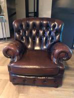Chesterfield fauteuil - Klassieker!, Huis en Inrichting, Fauteuils, Ophalen, Gebruikt, Leer, 75 tot 100 cm