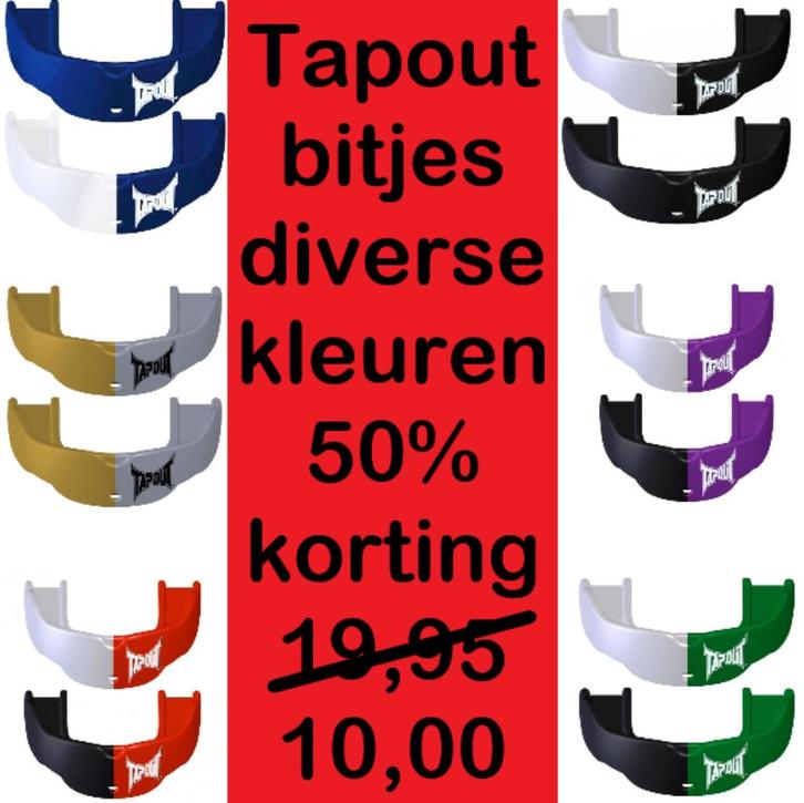Gebitsbeschermer / Bitje Tapout 2 Stuks, Sport en Fitness, Boksen, Nieuw, Boksbitje, Ophalen