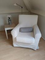 Witte fauteuil met hoes, Huis en Inrichting, Fauteuils, Ophalen, Gebruikt, 75 tot 100 cm