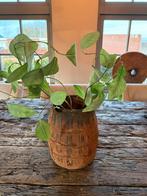 Leemmand vaas, Ophalen of Verzenden, Zo goed als nieuw, Rond, Hout