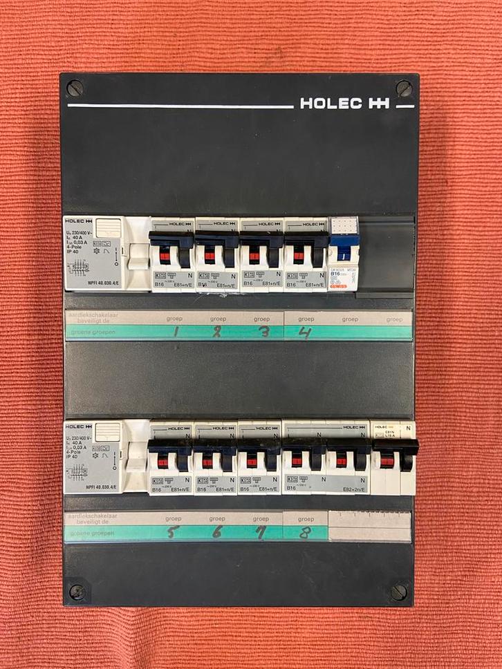 Holec Groepenkast - Gebruikt, Doe-het-zelf en Verbouw, Elektra en Kabels, Gebruikt, Schakelaar, Ophalen