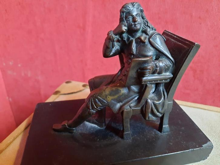 art nouveau beeld brons moliere schrijver frans, Antiek en Kunst, Kunst | Beelden en Houtsnijwerken, Ophalen of Verzenden