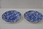 2 Burleigh bordjes Chintzware fijn blauw wit motief 17,5 cm, Ophalen of Verzenden, Zo goed als nieuw, Bord(en), Overige stijlen