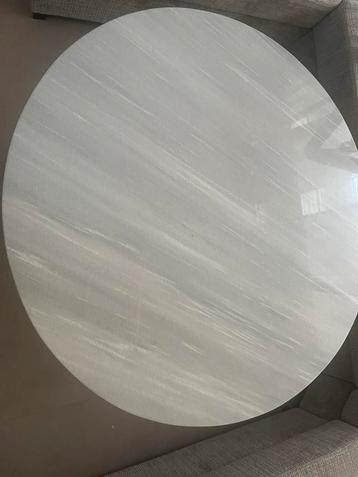 Marmeren Salontafel Rond 100cm Grijs beschikbaar voor biedingen