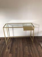 Sitetable Goud, Huis en Inrichting, Tafels | Sidetables, Gebruikt, 100 tot 150 cm, Ophalen of Verzenden, Glas