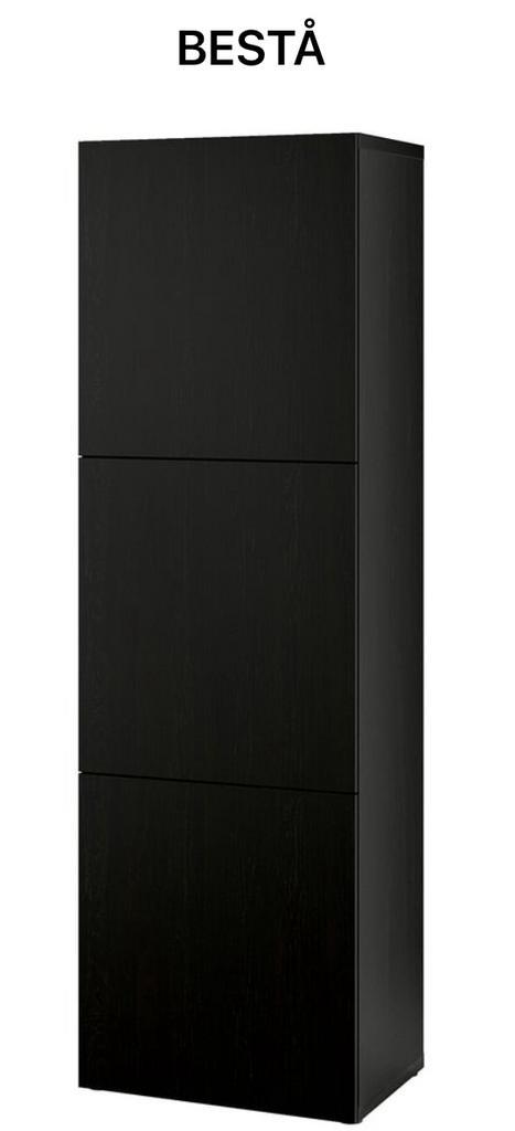 AANGEBODEN: BESTA kast zwart met hoogglans deuren & legplank, Huis en Inrichting, Kasten | Kledingkasten, Zo goed als nieuw, Ophalen