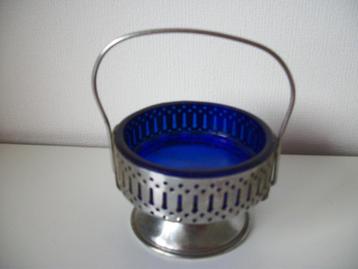 Art Deco Bonbonschaaltje met hengsel - Blauw - zgan  beschikbaar voor biedingen