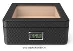 HUMIDOR "NAPOLI" DIGITAAL CARBON FIBER FINISH 40 SIGAREN h03, Verzenden, Nieuw, Tabaksdoos of Verpakking