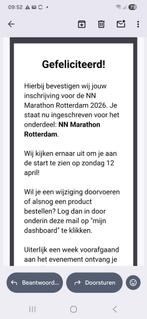 Start bewijs nn marathon  rotterdam 2026