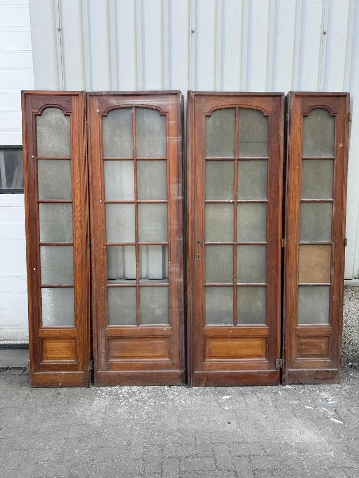 Prachtig antiek vierluik uit 1900, Doe-het-zelf en Verbouw, Deuren en Horren, Zo goed als nieuw, Binnendeur, 215 cm of meer, 120 cm of meer