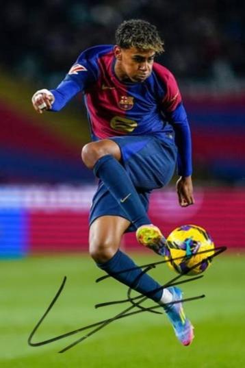 10x15cm foto + handtekening Yamal FC Barcelona beschikbaar voor biedingen