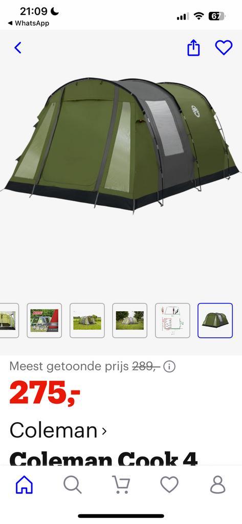 Coleman 4 pers tent, Caravans en Kamperen, Tenten, tot en met 4, Gebruikt, Ophalen