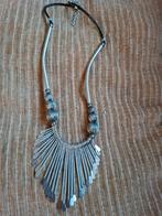 Zilverkleurige statement ketting, Sieraden, Tassen en Uiterlijk, Kettingen, Overige materialen, Ophalen of Verzenden, Zilver, Verstelbaar