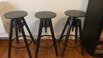 Ikea Dalfred barkruk (zwart) 3x, Huis en Inrichting, Gebruikt, 60 tot 90 cm, Ophalen of Verzenden, In hoogte verstelbaar