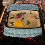 Vintage Japans Melamine Dienblad met Bloemen, Ophalen of Verzenden, Gebruikt, Rechthoekig, Kunststof