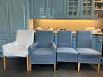 9x Henriksdal Stoelen met Bemz Hoezen, Huis en Inrichting, Stoelen, Gebruikt, Blauw, Ophalen of Verzenden, Stof